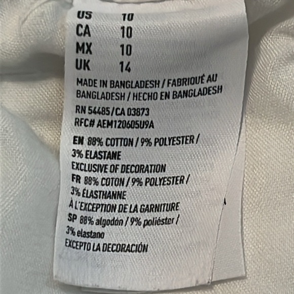 American Eagle Outfitters White Midi Short Raw Hem Shorts Size 10 - Picture 11 of 13